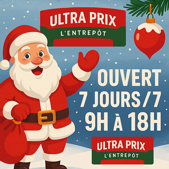 Ouvert 7/7 jours 7h à 18h