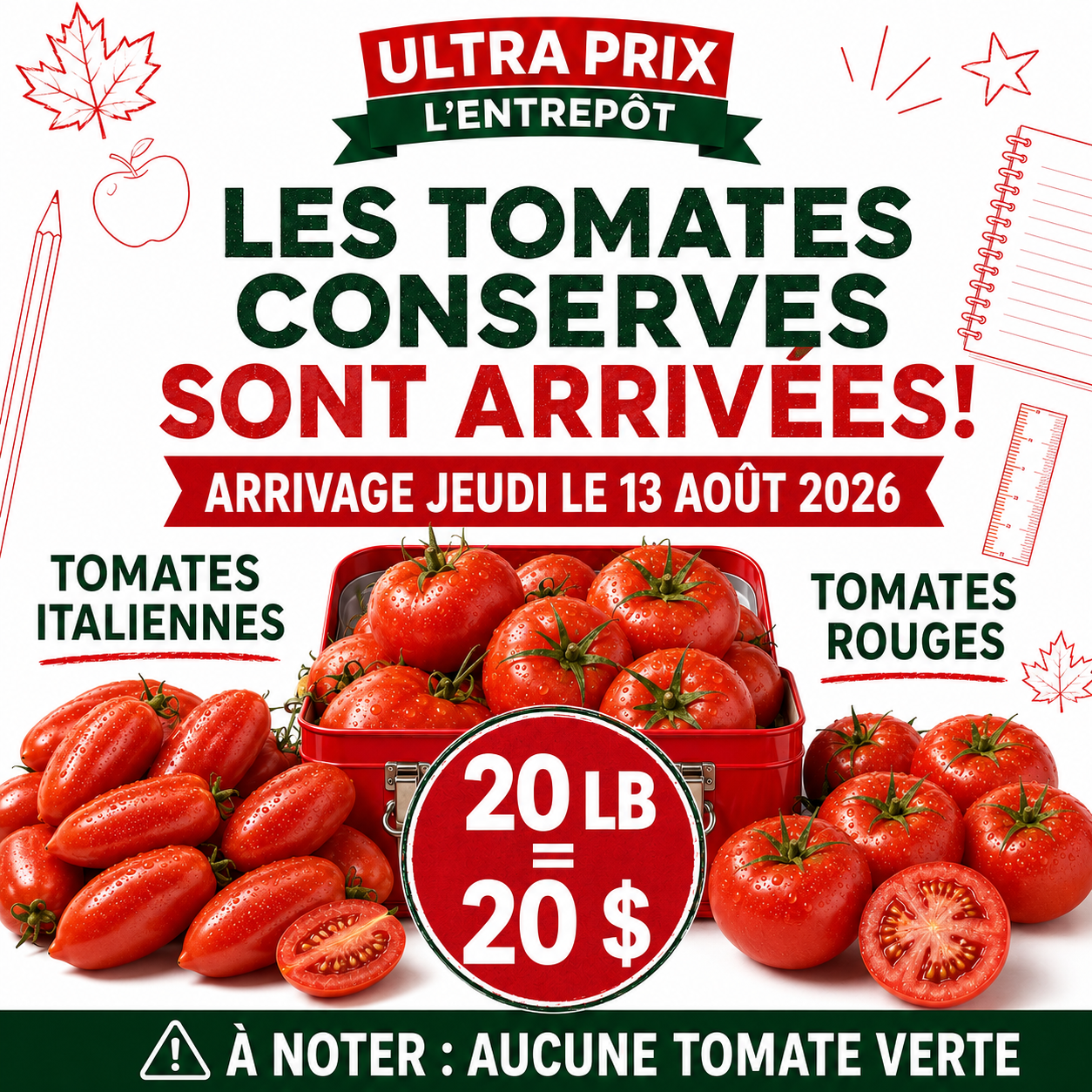 Ultra Prix L'Entrepôt - circulaire du Jeudi, le 13 août 2026 au mercredi 19 août 2026